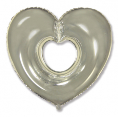 Шар Сердце, Вырубка, Серебро / Shape heart (в упаковке)
